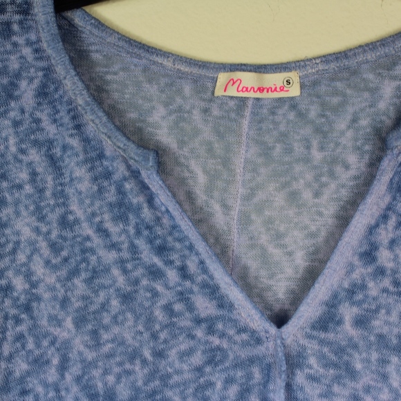Maronie Jersey Oversized  Vintage Wash Blue Top. - Picture 2 of 4